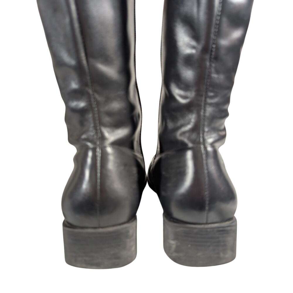 LIFESTRIDE! BLACK VEGAN LEATHER LOW HEEL, SQUARE TOE,V ZIPPER BOOTS! SZ 9.5M - Picture 9 of 11